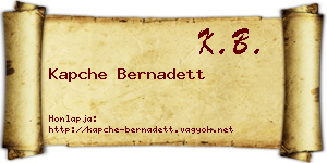 Kapche Bernadett névjegykártya